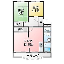 第2光陽ハイツ 2LDKの間取図画像
