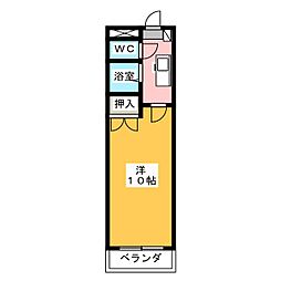セントラルハイツ旭 1Kの間取図画像