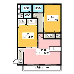 パラシオン・ST 2LDKの間取図画像
