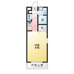 コンフォート第2岩倉 1Kの間取図画像