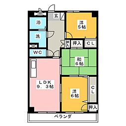 グリーンシティ岩倉 3LDKの間取図画像