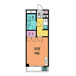 アーバン岡田 1階1Kの間取り