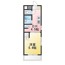 ユニオンハイツ日比野 1DKの間取図画像