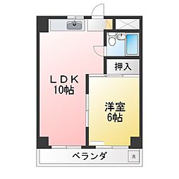 ハイツ石川 1LDKの間取図画像