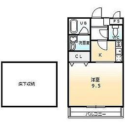 エスペランサ ワンルームの間取図画像