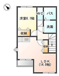 アンスメール 1LDKの間取図画像