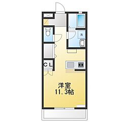 シャングリラ ワンルームの間取図画像