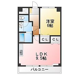 リップルN 1LDKの間取図画像