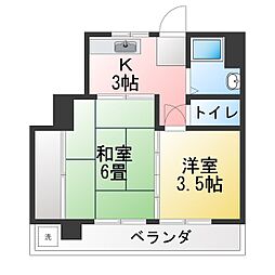 近藤一芳ビル 2Kの間取図画像