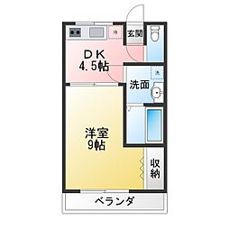 クレスト笹原 1DKの間取図画像