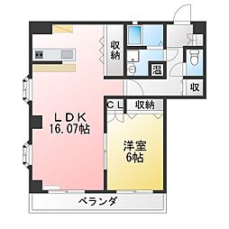 ラッフルズ 1LDKの間取図画像