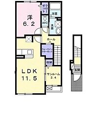 アヴァンセ オオクテ 1LDKの間取図画像