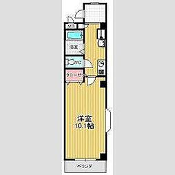 クレセールN 1Kの間取図画像
