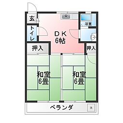 SHIBA 2DKの間取図画像