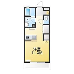 シャングリラ ワンルームの間取図画像