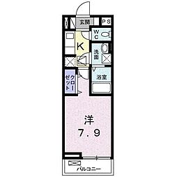 アクア 1Kの間取図画像