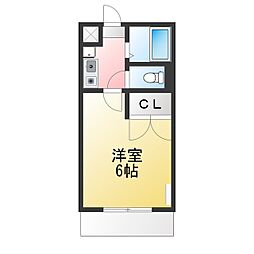 レオパレス大久伝 1Kの間取図画像
