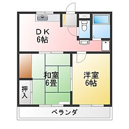 エントピア豊明 2DKの間取図画像