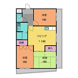 第2ネオヒルズ共和 3LDKの間取図画像