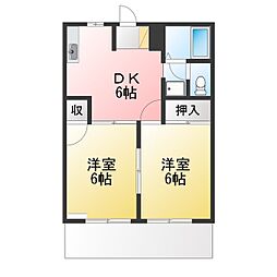メゾンアザレア 2DKの間取図画像
