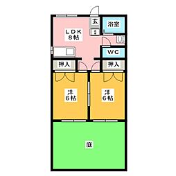 ブラウニィ・アネックス 1階2LDKの間取り