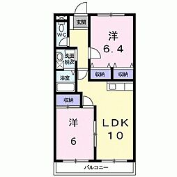 ハッピーシティ庄南 2LDKの間取図画像