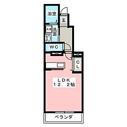 キルシェ 1Kの間取図画像