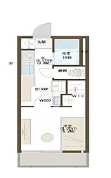 リバーサイドジュネスA 1Kの間取図画像