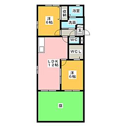 ライトスノーB 2LDKの間取図画像