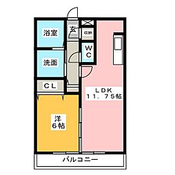 ハピネス光2 1LDKの間取図画像