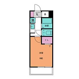ブライトハイム 1Kの間取図画像