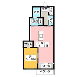 グロリオーサ 1LDKの間取図画像