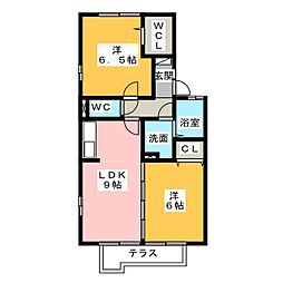 レクサスB 2DKの間取図画像