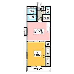 ロイヤルあさひ 1LDKの間取図画像