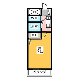 シーズンコート瀬戸 1Kの間取図画像