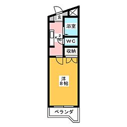 北山マンション 1Kの間取図画像