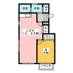 トーマス1 1LDKの間取図画像