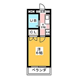 パレスグリーミー 1Kの間取図画像