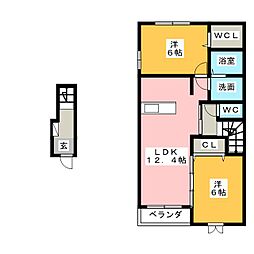 プラシード 2LDKの間取図画像