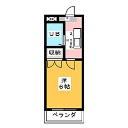 パレスサンライズ 1Kの間取図画像