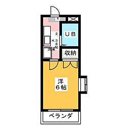 パレスサンライズ 1Kの間取図画像