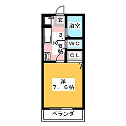 ハイアット大久手 1Kの間取図画像