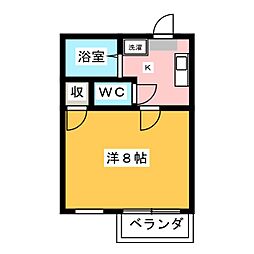 SweetTerrace 1Kの間取図画像