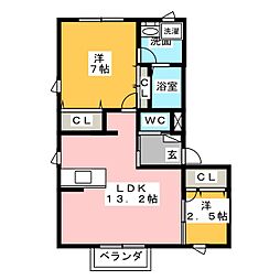 アビタシオンY2 1SLDKの間取図画像