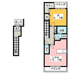 フローラ桜 1LDKの間取図画像