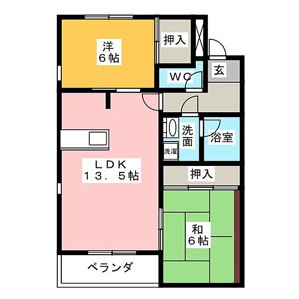 ミッシェル香久山 ｜愛知県日進市香久山３丁目(賃貸マンション2LDK・2階・65.87㎡)の写真 その2