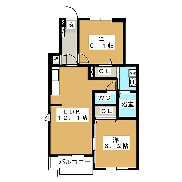 アンジュ・メゾン ｜愛知県みよし市三好町油田(賃貸アパート2LDK・1階・56.77㎡)の写真 その2