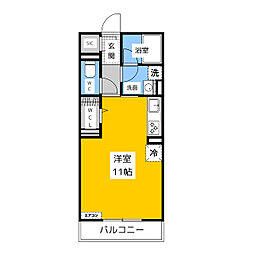 グラン・シャリオ 2階ワンルームの間取り