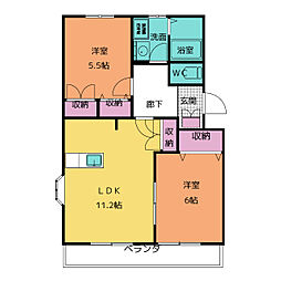 エピ・シェール 2LDKの間取図画像