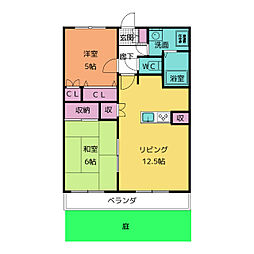 シャンテクレア 2LDKの間取図画像